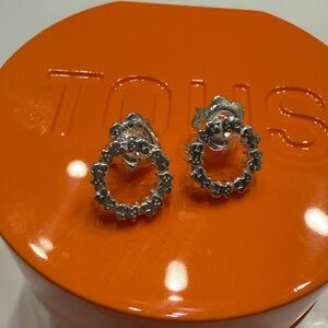 Tous Small Silver Disc Earrings